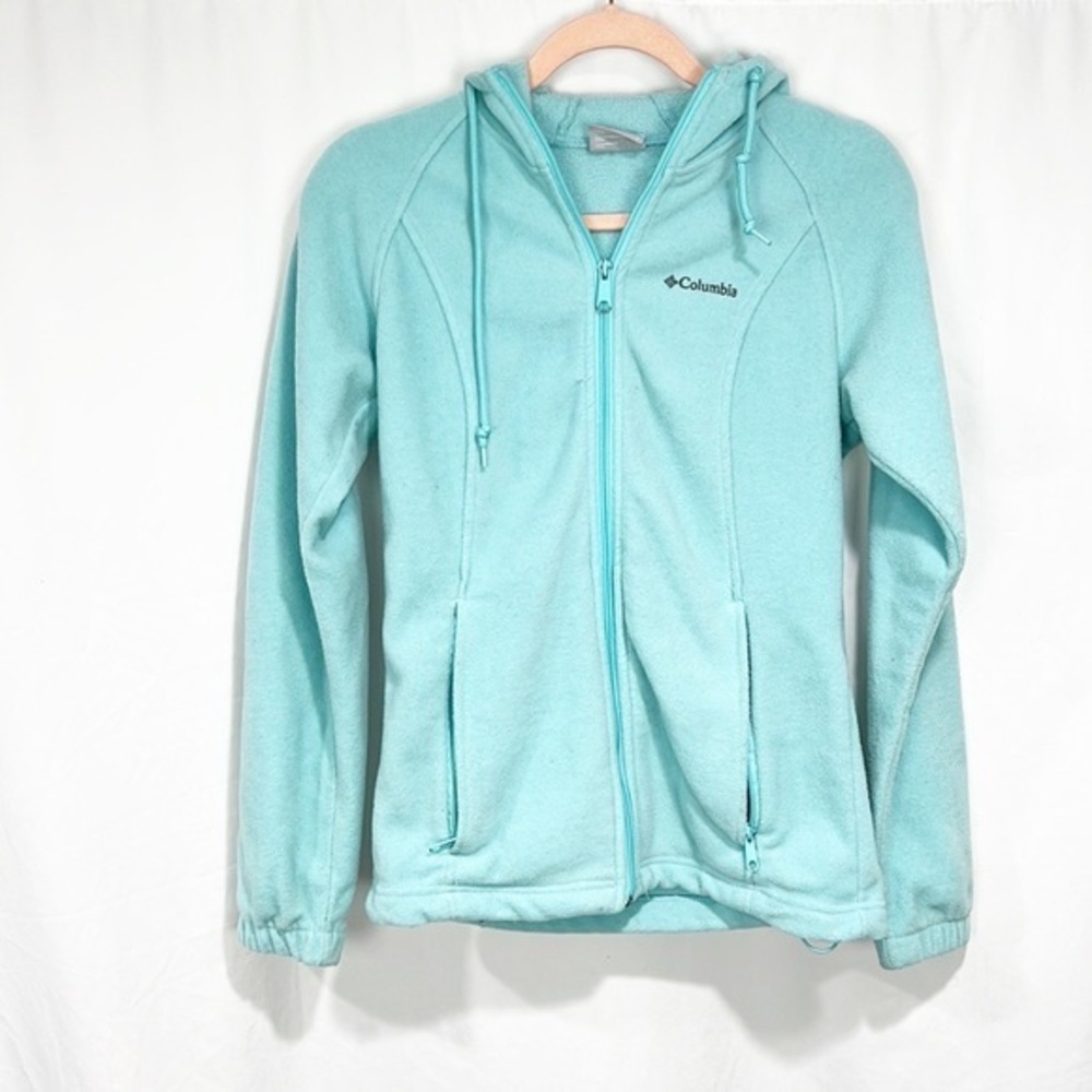 COLUMBIA Benton Springs Turquoise Full Zip Fleece Jacket Sz S